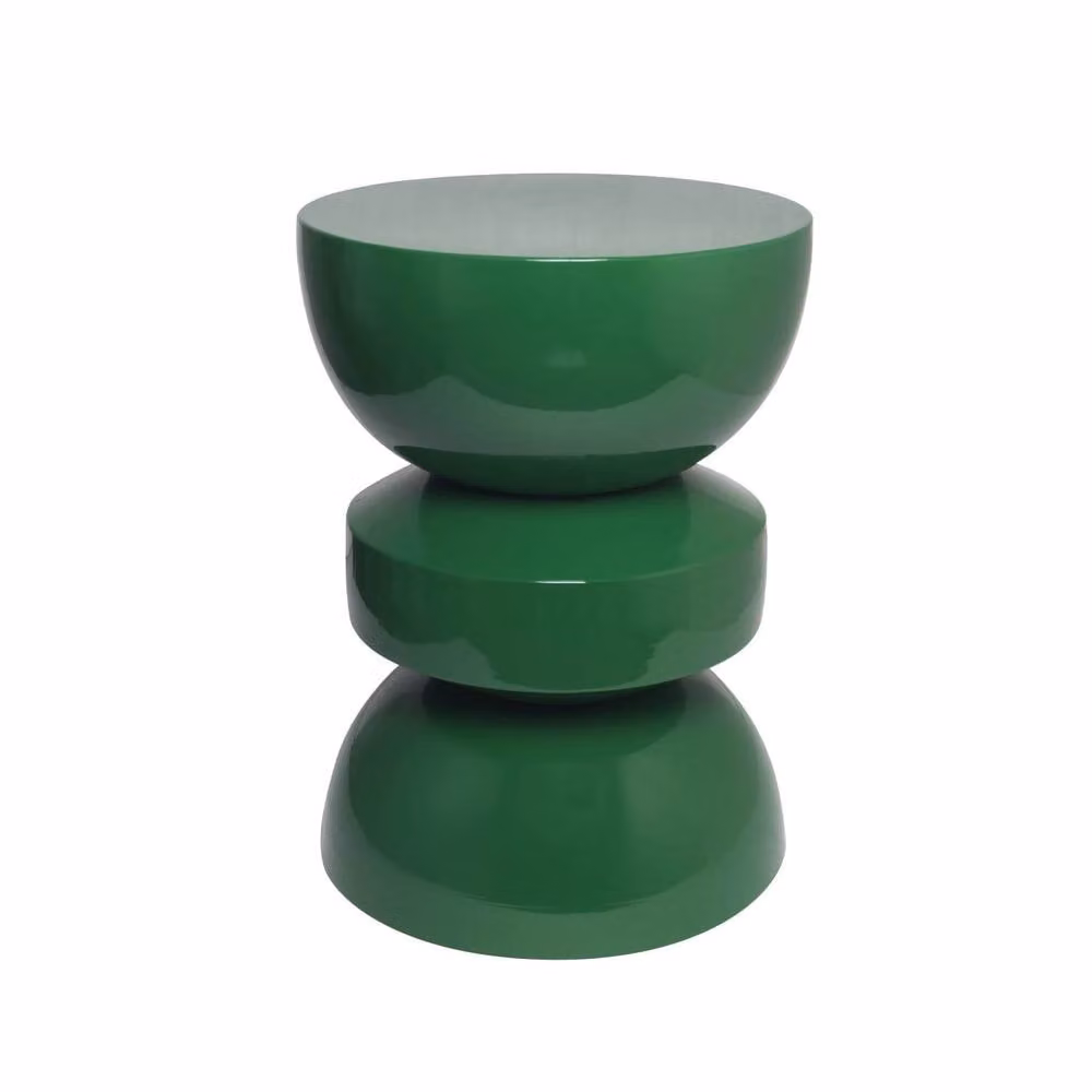 sweeek Round Metal Coffee Table, Side Table or Bedside Table with Glossy Finish in Dark Green, W/D/H: 44.5 x 44.5 x 75 cm – 2