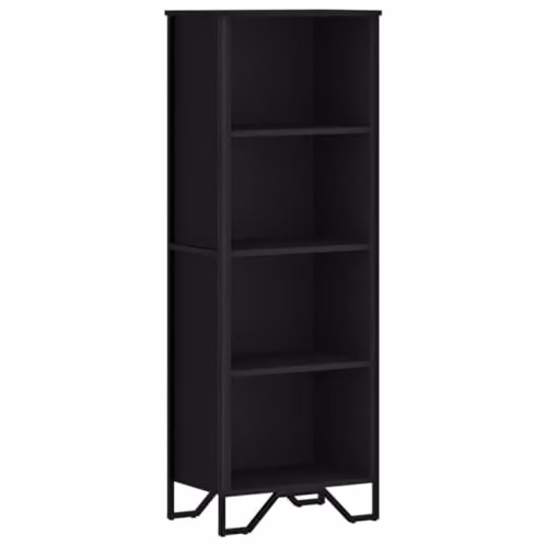 vidaXL Modern Black Bookcase with Back Panel, W/D/H: 50 x 31 x 137.5 cm – 1