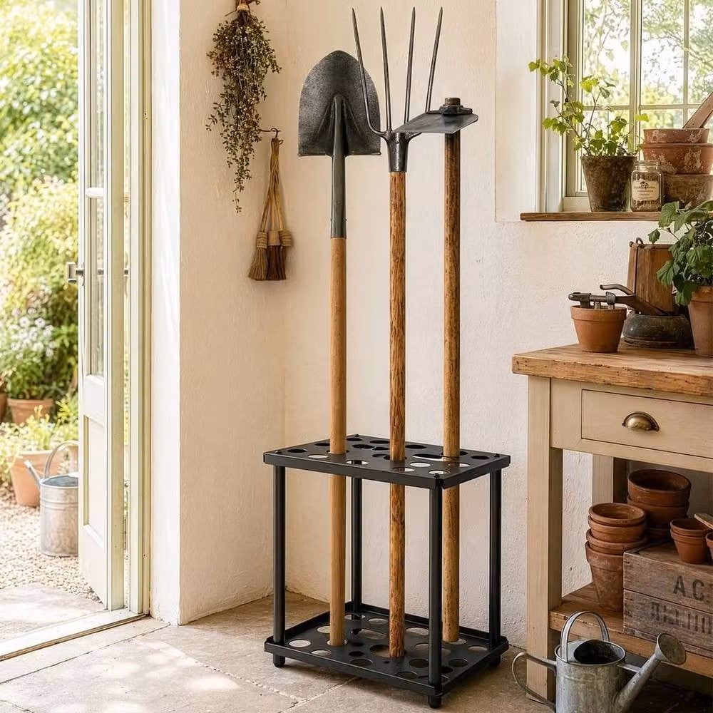 Kelvenix Garden Tool Organizer Rack Garage Holder, Black – 3