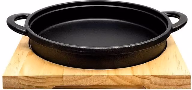 PAWNORA Uncoated Cast Iron Steak Sizzler Serving Pan, Black – 1