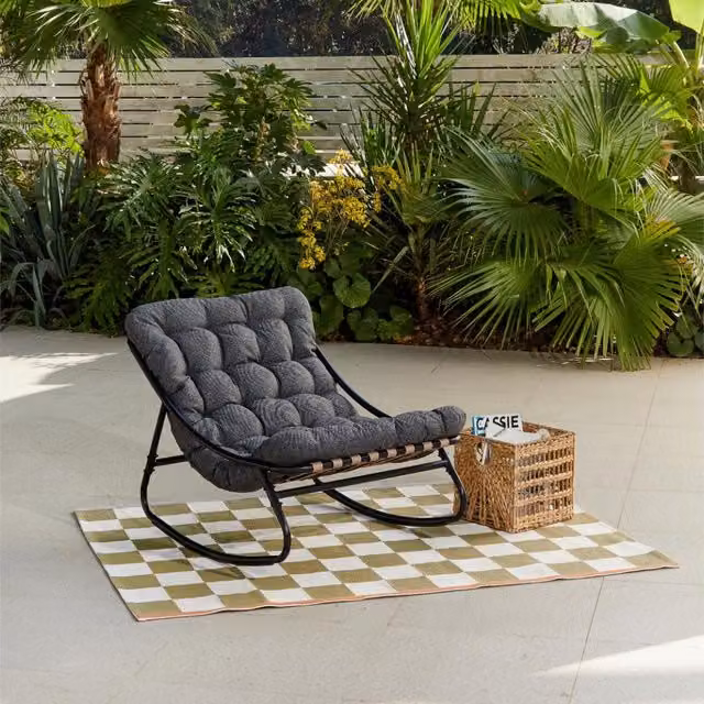 GRS Alhambra Rocking Chair Garden Furniture in Dark Grey