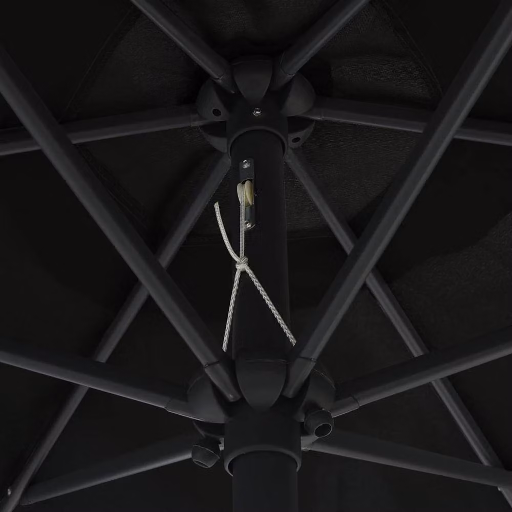 Berkfield Home Outdoor Parasol with Aluminium Pole, Black, W: 270 cm, D: 246 cm – 2