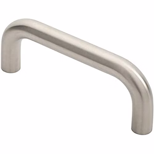 Loops Round D Bar Pull Handle in Brushed Satin Stainless Steel, Silver, 169 x 19 mm with 150 mm Fixing Centres