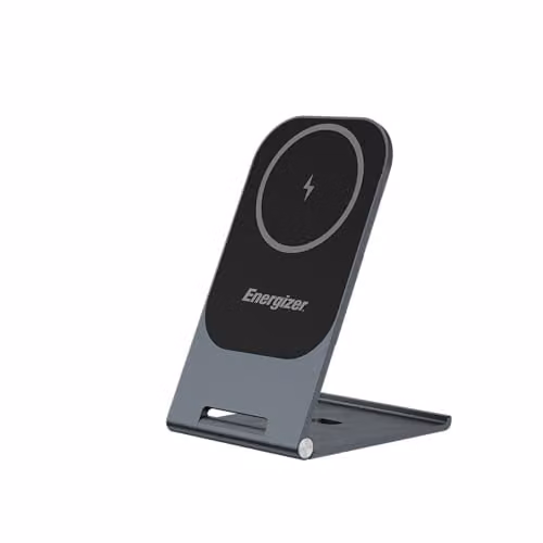 Energizer Black Aluminium Foldable 15W Qi Wireless Charging Stand with USB-C