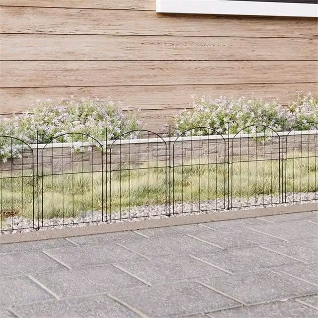EONLION 20-Piece Rustproof Metal Garden Fence Flower Bed in Black – 1