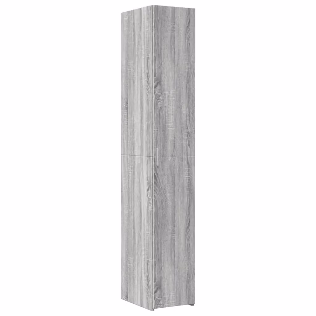 Berkfield Home Grey Sonoma Modern Wall Mounted Highboard with Hinged Doors, W/D/H: 30 x 42.5 x 185 cm