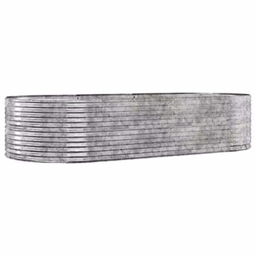 vidaXL Silver Galvanised Steel Raised Garden Bed W/D/H: 291 x 140 x 68 cm