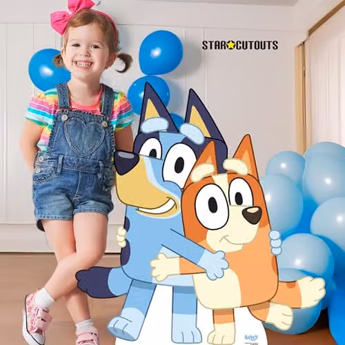 Star Cutouts Bluey and Bingo Cardboard Cutout, Height: 91 cm, Multicolour Birthday Party Decoration – 2