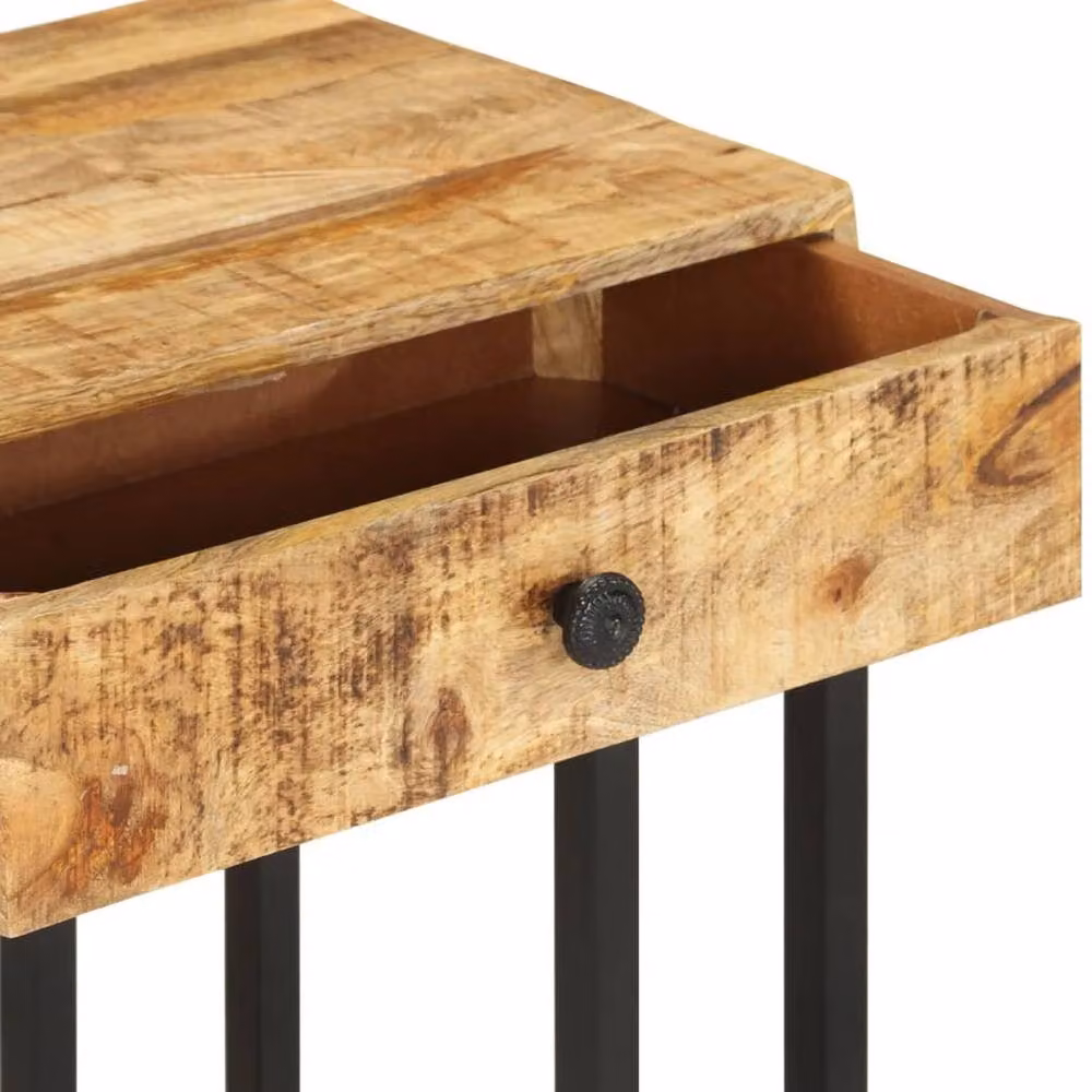 Berkfield Home U-Shaped Side Table in Brown Solid Mango Wood, W/D/H: 45 x 30 x 61 cm – 4