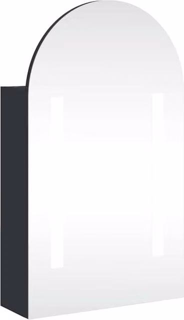 Berkfield Home Black LED Bathroom Mirror Cabinet with Internal Shelves, W/D/H: 42 x 13 x 70 cm