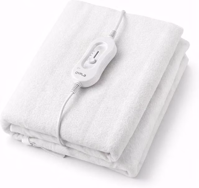 Oypla Machine Washable King Size Electric Heated Blanket in White, W/D/H: 180 x 200 cm – 1