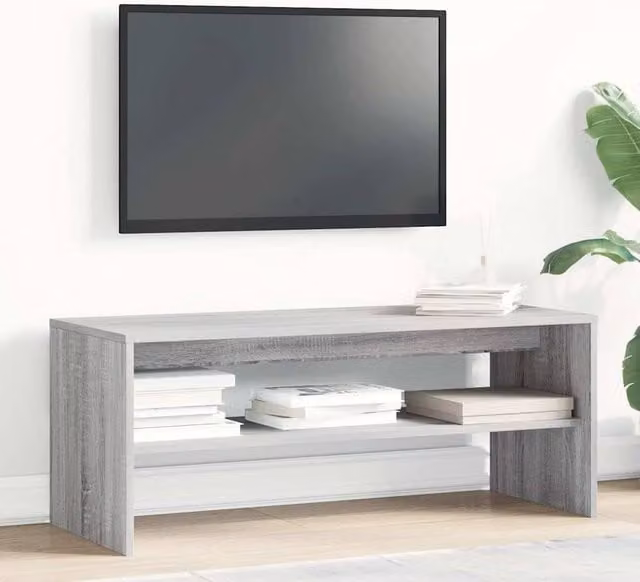 Berkfield Home TV Cabinet in Grey Sonoma, W/D/H: 100 x 40 x 40 cm – 1