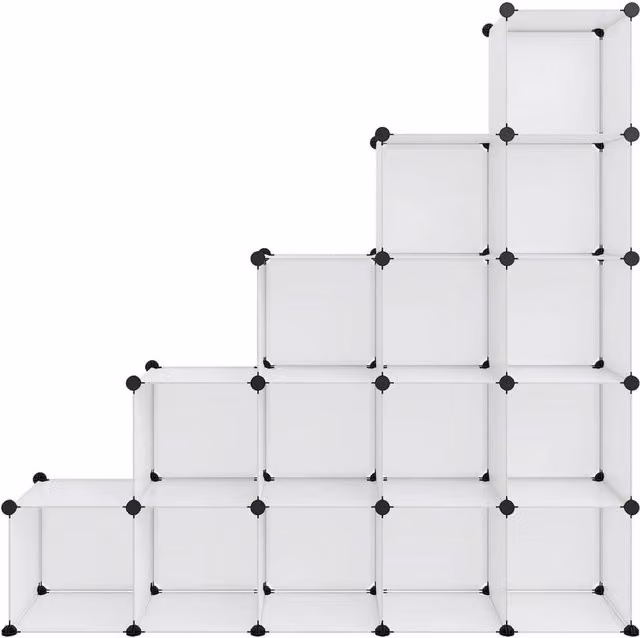 Berkfield 15-Cube Home Storage Organiser in Transparent Clear – 1