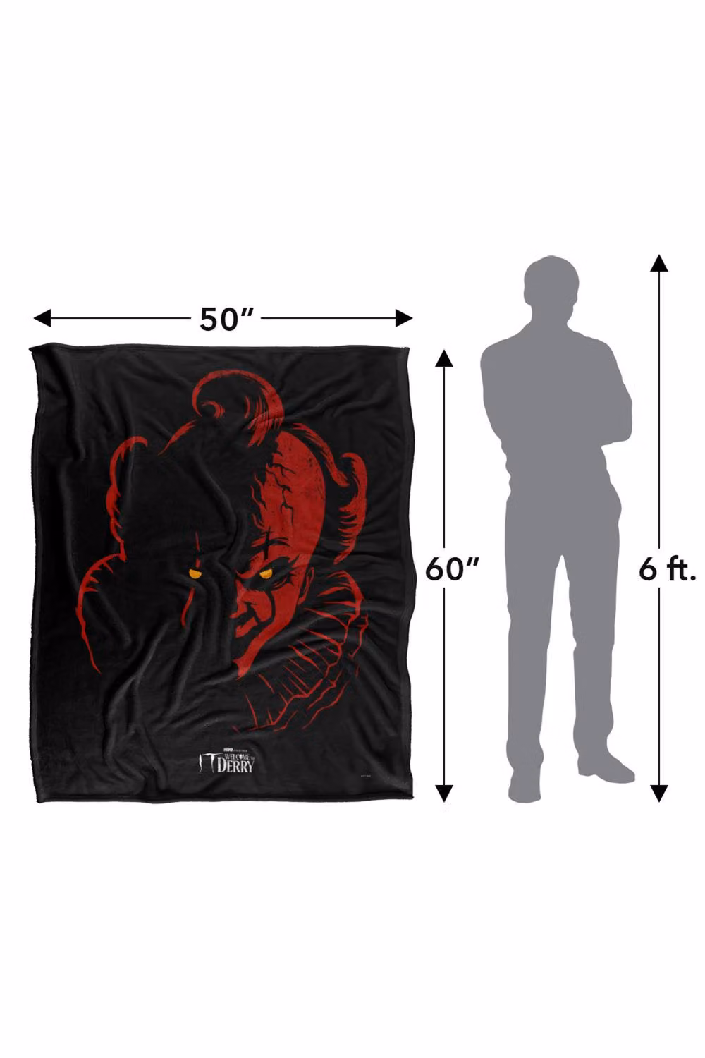 LOGOVISION Welcome To Derry Pennywise Face Super Soft Fleece Throw Blanket, Multicolour, W: 91 cm x D: 147 cm – 7