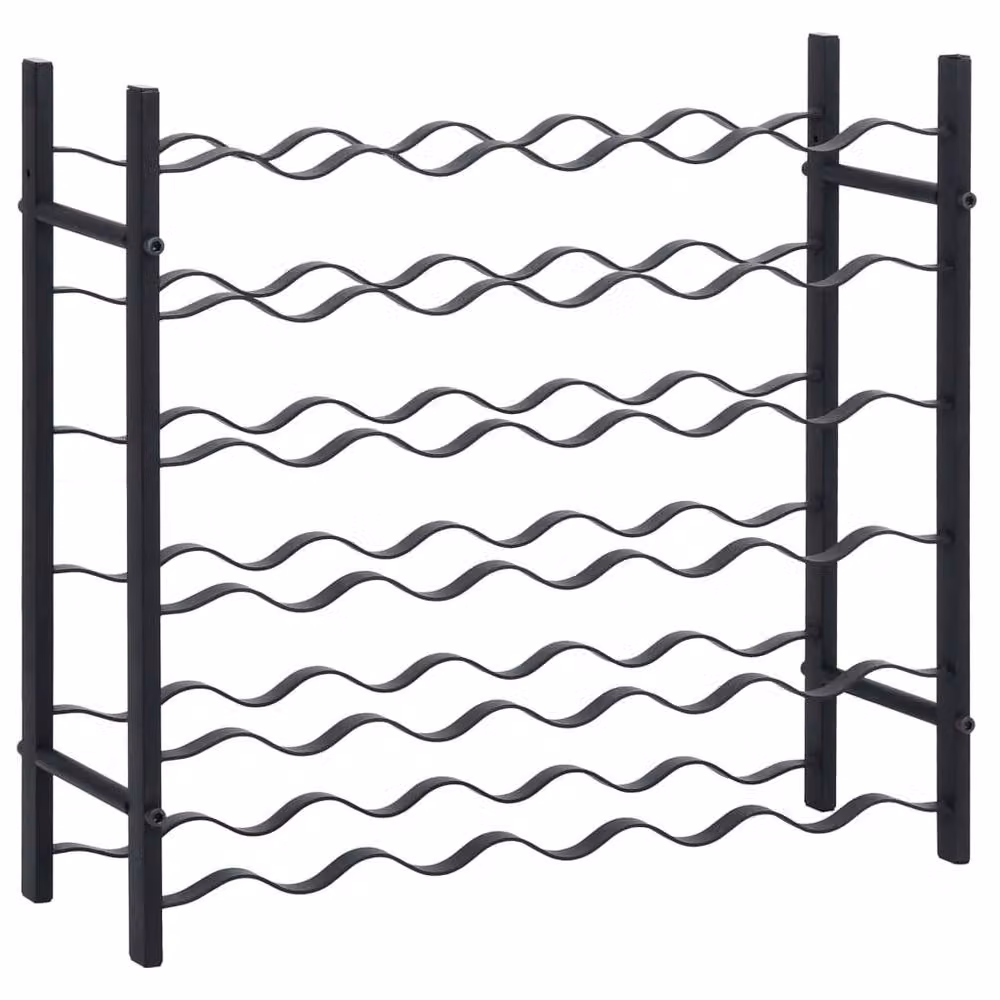 Berkfield Home Industrial Wall Mounted Wine Rack for 36 Bottles, Black Metal – 2
