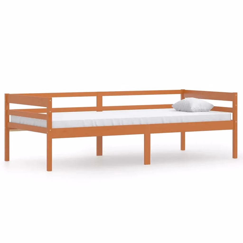 Berkfield Home Solid Pinewood Bed Frame, Honey Brown, W: 90 cm, L: 200 cm – 2