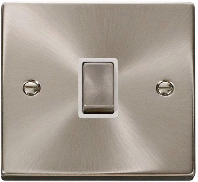 SE HOME 1 Gang 20A Ingot DP Surface Switch in White and Brushed Chrome