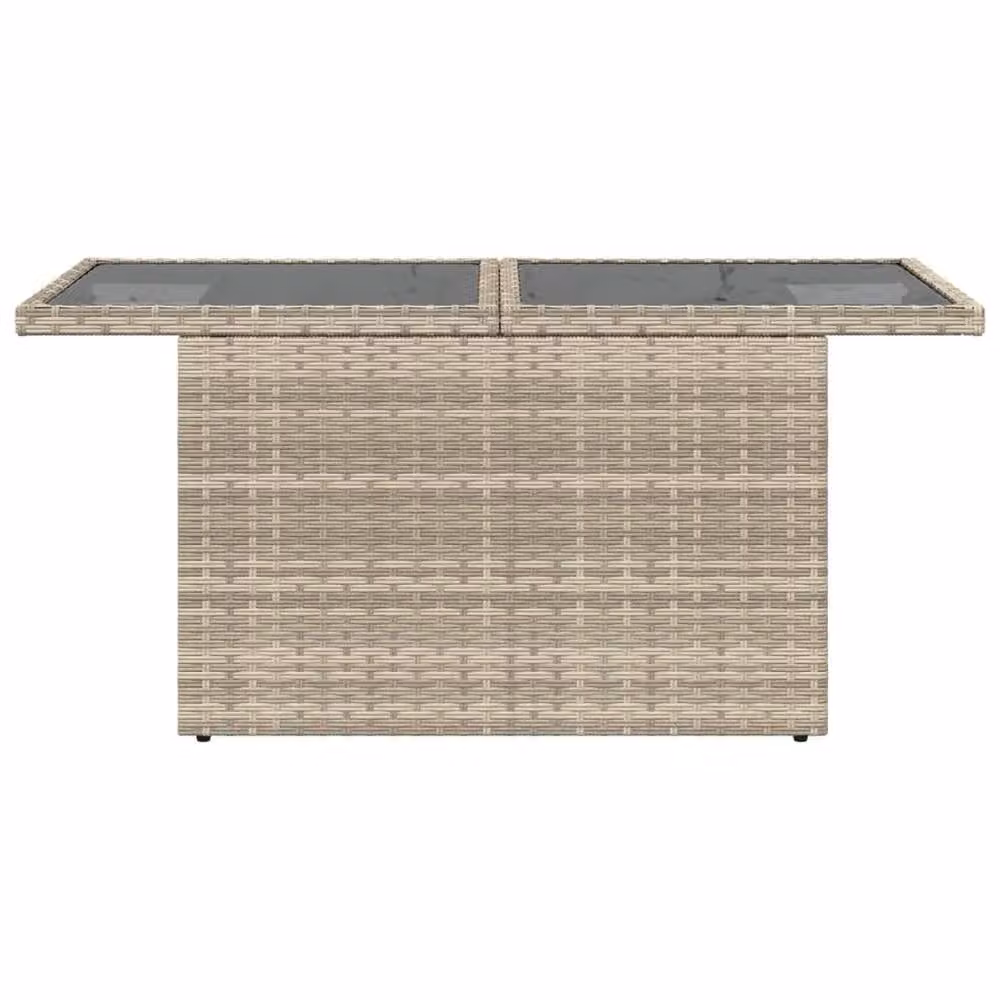 Berkfield Home Rectangular Garden Table with Glass Top in Light Grey, W/D/H: 100 x 55 x 73 cm – 4