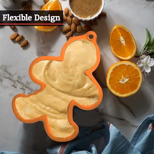Orsina Gingerbread Man Silicone Cake Mould, Orange – 4