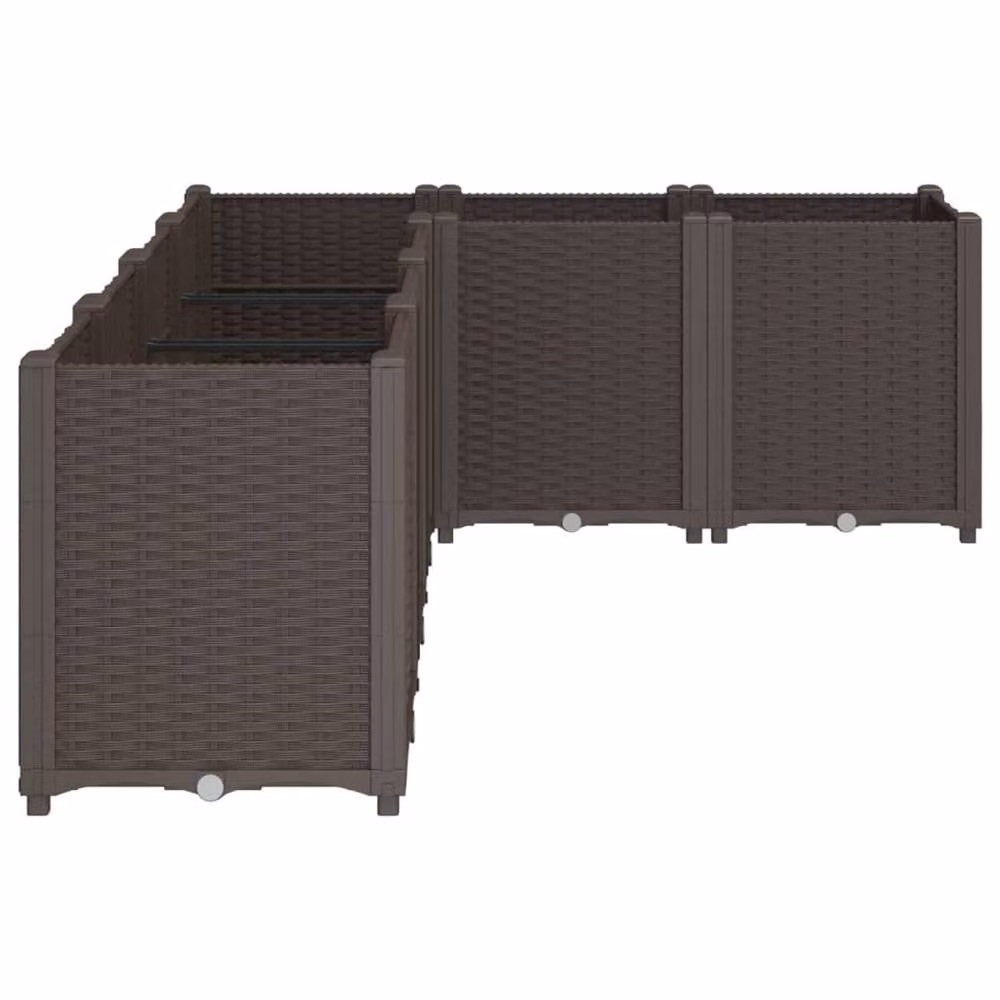 Berkfield Home Brown Plastic Garden Planter Tub W: 160 cm, D: 120 cm, H: 53 cm – 3