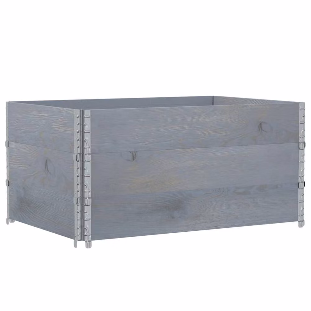 Berkfield Home Grey Solid Wood Pine Garden Planter Tub W: 120 cm, D: 80 cm – 2