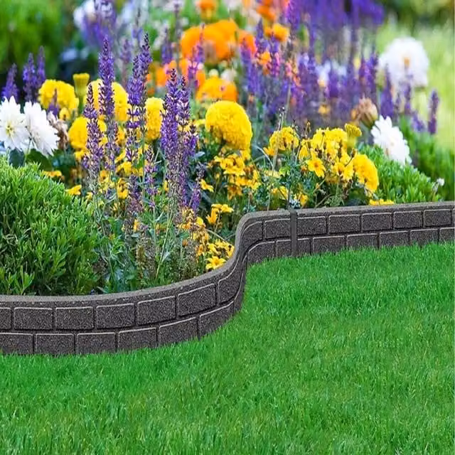 Garden Gear Ultra-Curve EZ Border Edging Small Brick in Grey Rubber
