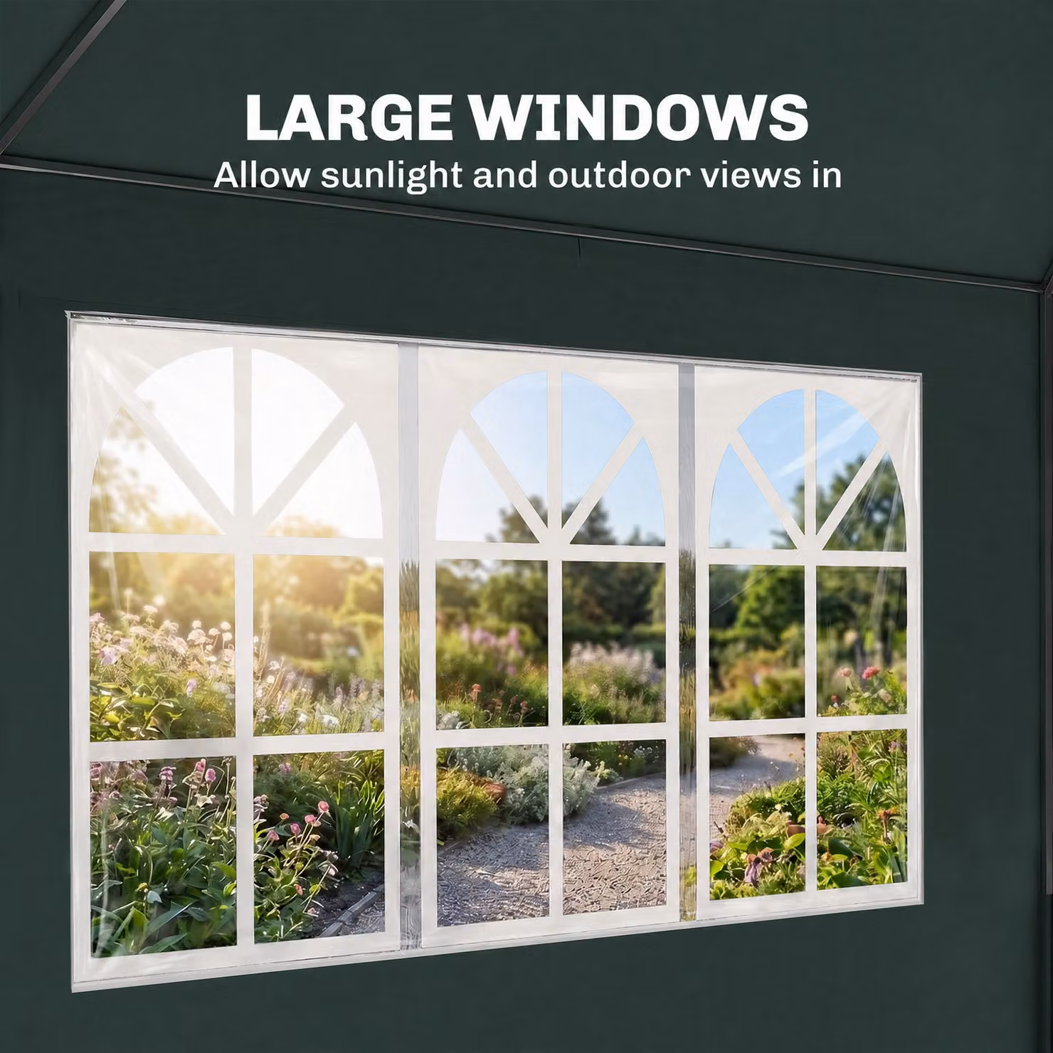 Outsunny Green Party Tent Gazebo Marquee with Windows and Side Panels, W: 6 m, D: 3 m, H: 2.55 m – 4
