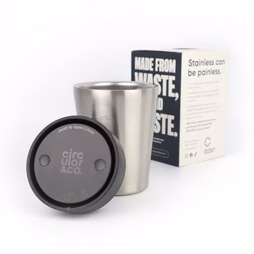 Circular & Co Insulated Stainless Steel Travel Mug in Silver, 8.4oz/250ml – 4