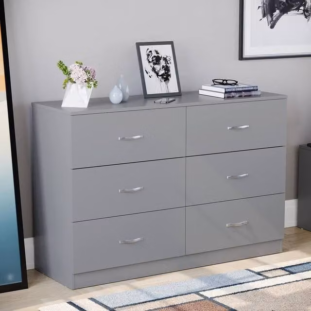 HD Designs Riano 6 Drawer Chest of Drawers in Grey