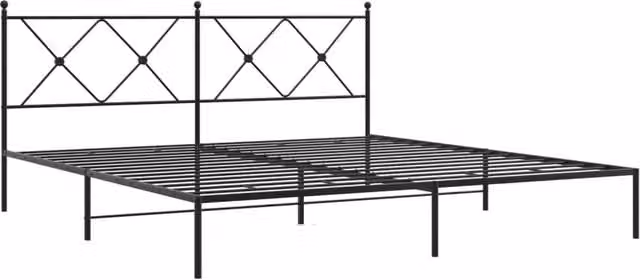 Berkfield Home Metal Bed Frame with Headboard in Black W/D/H: 187 x 90.5 x 187 cm – 1