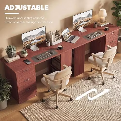 HOMCOM Modern Computer Desk in Walnut Brown, W/D/H: 120 x 49 x 72 cm – 6