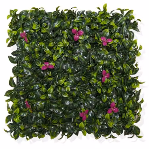 Best Artificial Pink Laurel Flower Dense Topiary Hedging Panel, W/H: 50 x 50 cm – 1