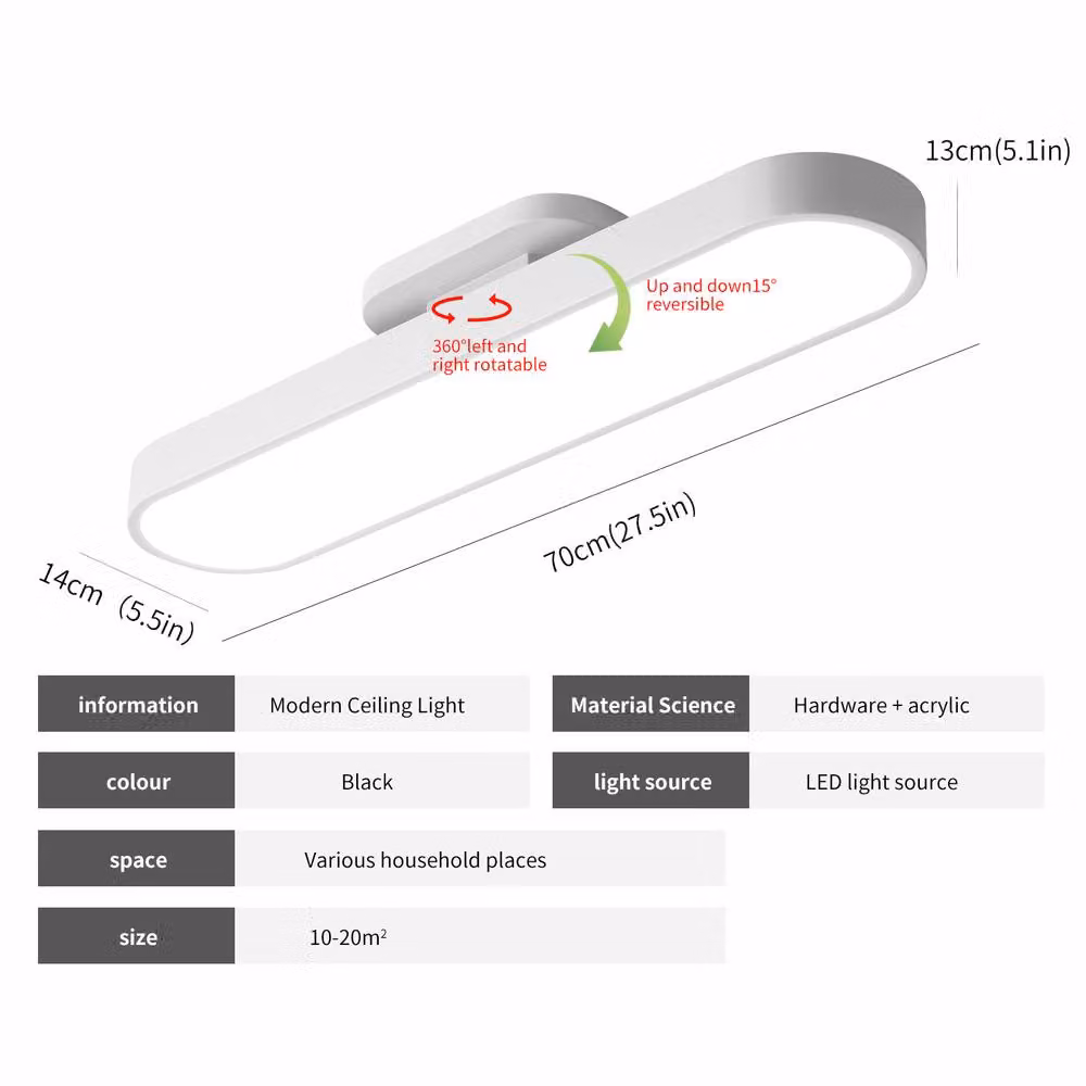 NIVOR 42W Dimmable Acrylic Linear LED Ceiling Light with Remote Control in White – 2