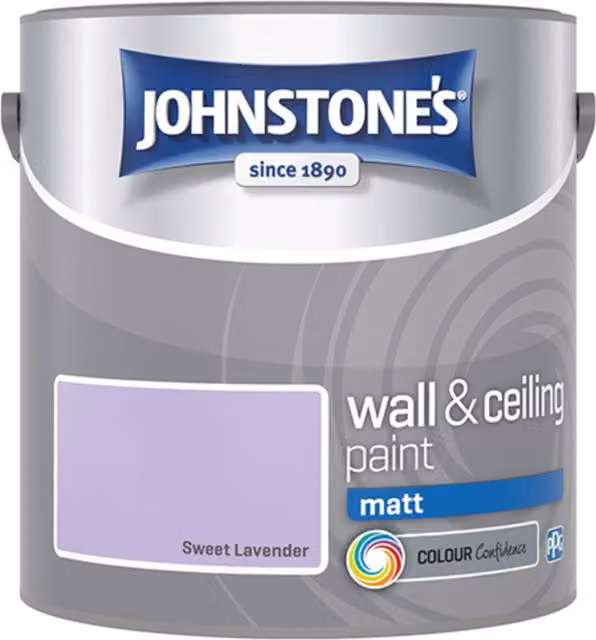 Johnstone's Matt Emulsion Water Based Dispersion Paint in Purple and Pink, 2.5l – 4