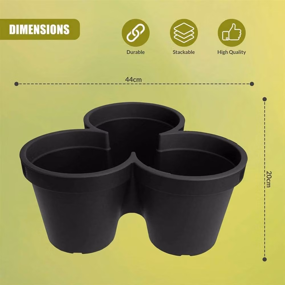 NESTLUNE 3 Layer Stackable Vertical Garden Planter Tub in Black and Anthracite – 2