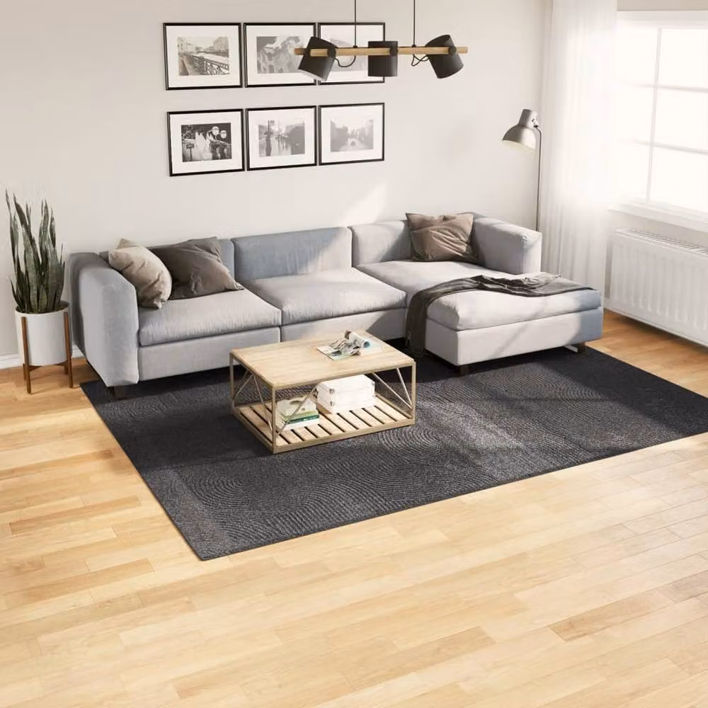 Berkfield Home IZA Short Pile Scandinavian Style Geometric Rug in Anthracite Grey, W: 200 cm, D: 280 cm – 2