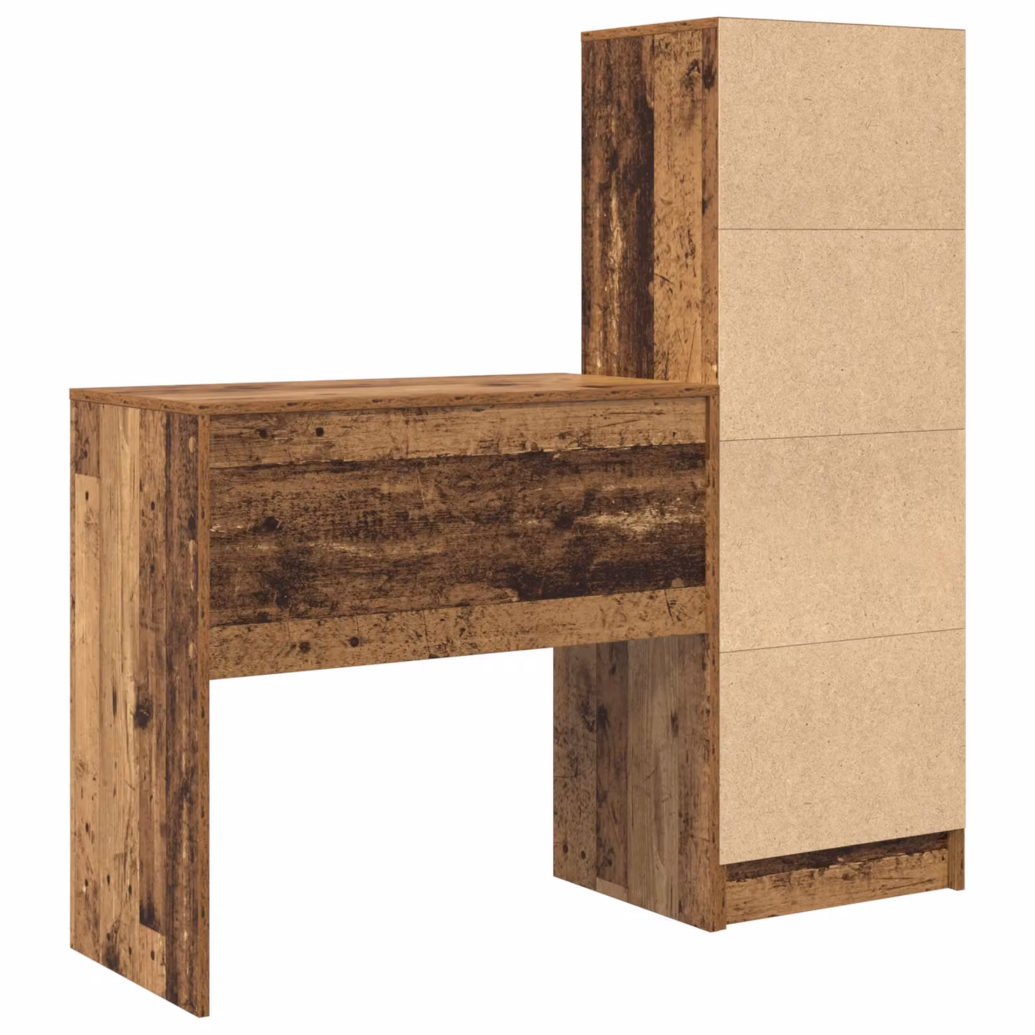 Berkfield Rustic Brown Writing Desk with Storage in Engineered Wood – 4
