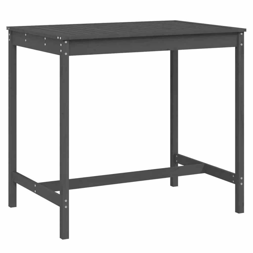 Berkfield Home Rustic Grey Solid Wood Pine Garden Table W/D/H: 121 x 82.5 x 110 cm – 2