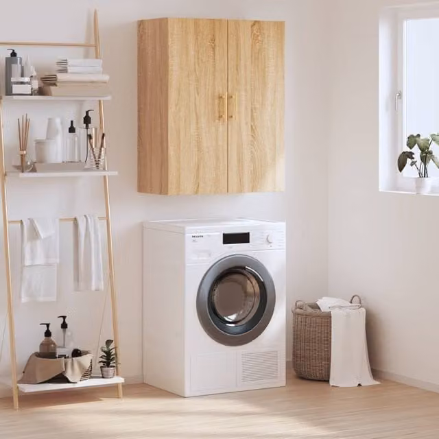 Berkfield Home Sonoma Oak Wall Mounted Cabinet, Brown, W: 69.5 cm, D: 34 cm, H: 90 cm – 1