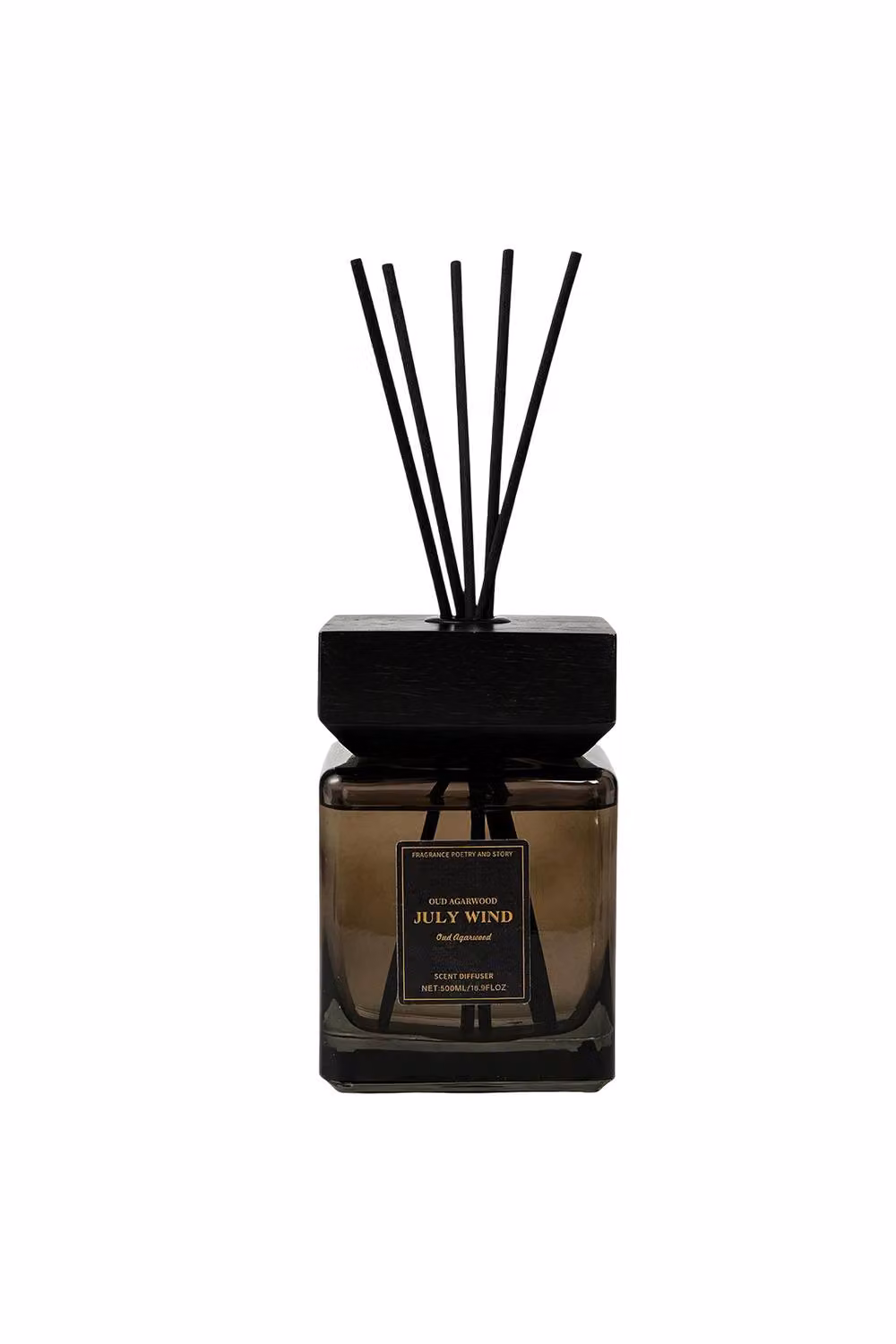 Living and Home Woody Scent Reed Diffuser Set, 500ml, Black – 2