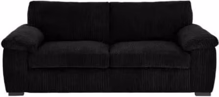 LUXURY LIFE Collingdale 3 Seater Sofa in Black Jumbo Cord Fabric