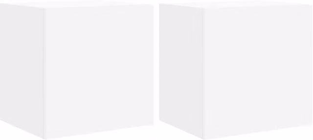 Berkfield Home Modern White Glossy TV Wall Cabinets with Integrated LED Lights, Set of 2, W/D/H: 40.5 x 35 x 40 cm