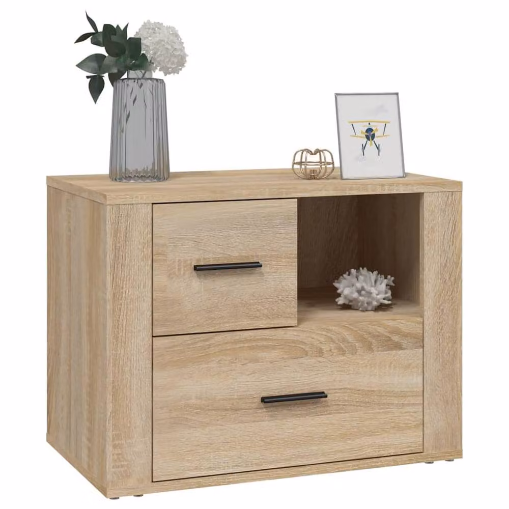 Berkfield Home Sonoma Oak Bedside Cabinet in Brown, W/D/H: 60 x 36 x 45 cm – 2