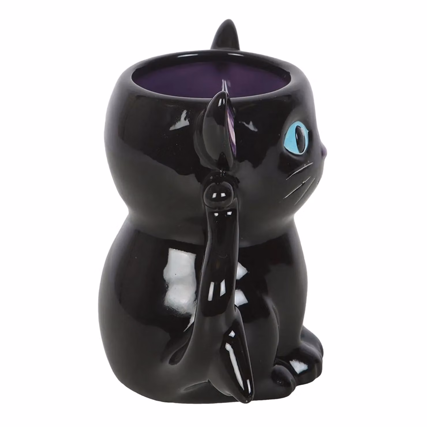 Something Different Cute and Creepy Bat Cat Ceramic Mug in Black, 500 ml – 2
