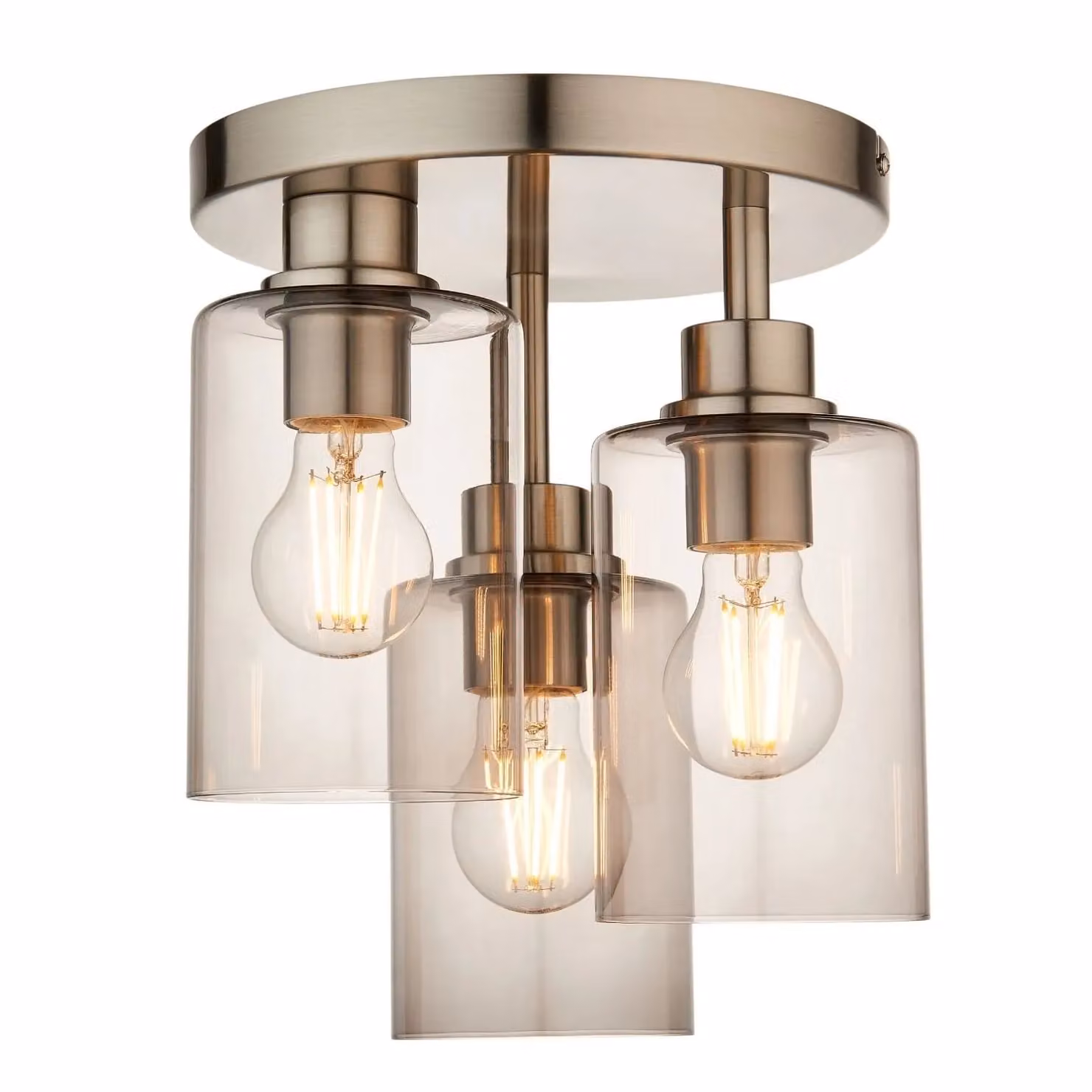 Pagazzi Kingsholm 3 Light Semi Flush Ceiling Light in Silver – 3