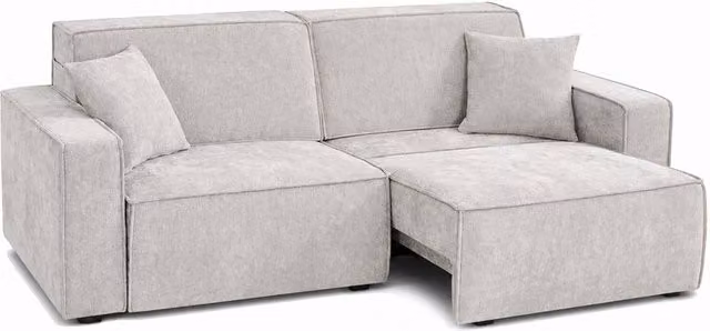 Furnishings For Less UK Huxley Beige 3 Seater Electric Fabric Sofa Bed with Power Extension and Scatter Cushions, W/D/H: 235 x 85 x 108 cm