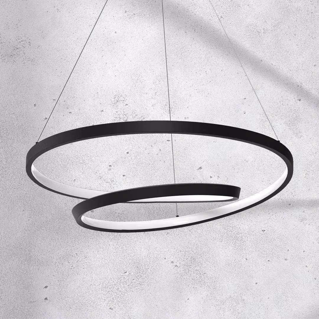 Milagro Lucero LED Designer Pendant Lamp in Black, Height Adjustable – 2