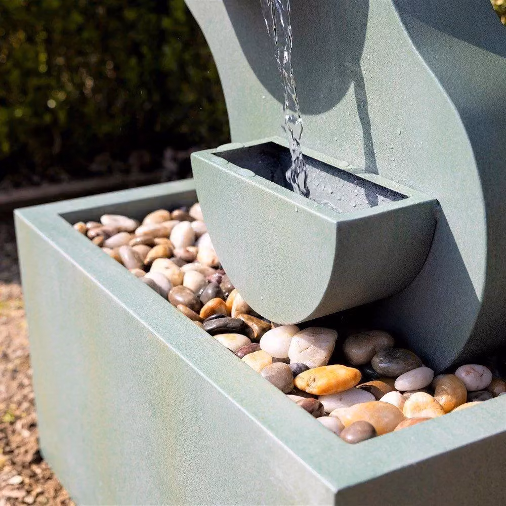 Primrose Monsanto Tiered Cascading Zinc Water Feature in Grey, Height: 122 cm – 4