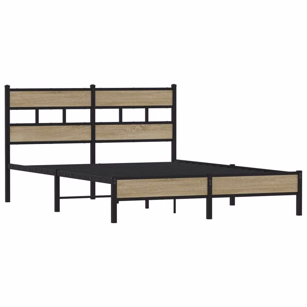 Berkfield Home Sonoma Oak Bed Frame in Light Tan with Drawers, W/D/H: 140 x 190 cm – 3