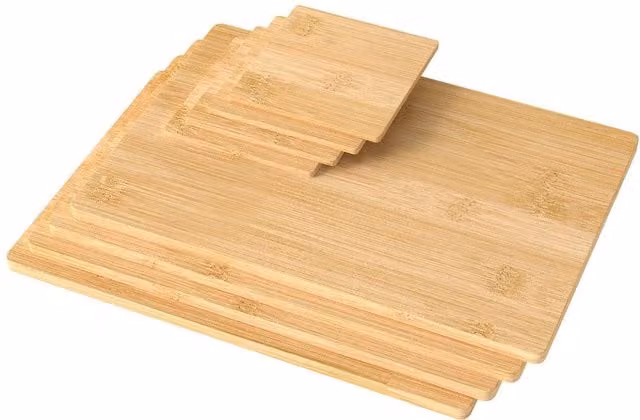 Toque 8 Piece Bamboo Placemat and Coaster Set with Storage Tray in Natural Brown – 1